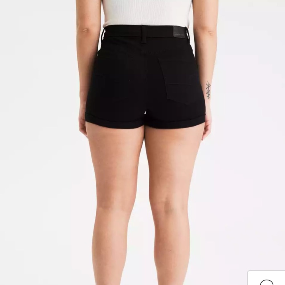 American Eagle Black AE Ne(x)t Level Curvy High-Waisted Short Short - Picture 2 of 14
